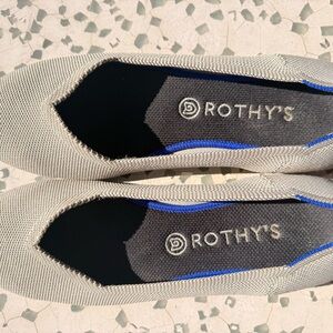 Rothy's Gray Flats with Blue Highlights